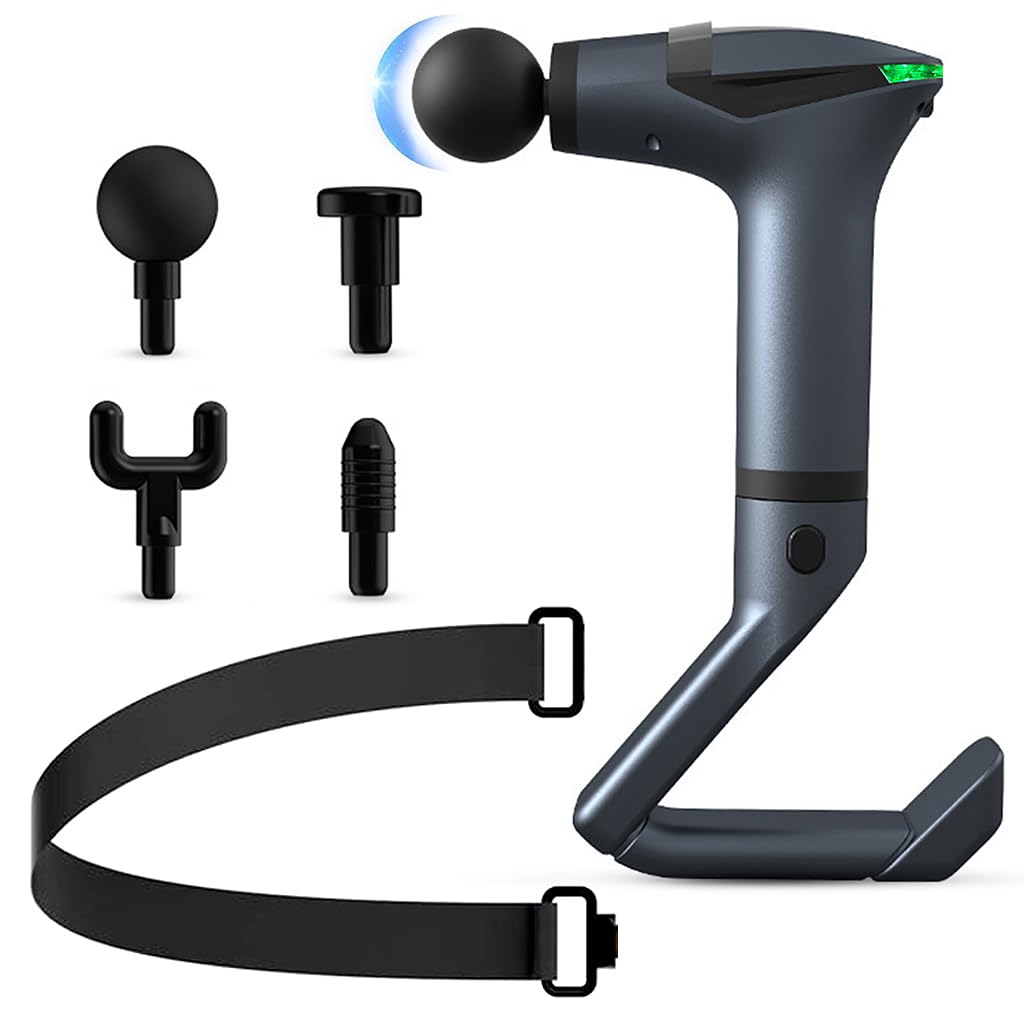 HANNEA Fascial Gun Cordless Deep Muscle Stimulator with 4 Attachment Massager Heads & Extender Handle & Massager Belt, 12 Intensity Levels Switchable Electric Massager Deep Muscle Relaxation HANNEA Fascial Gun Cordless Deep Muscle Stimulator with 4 Attachment Massager Heads & Extender Handle & Massager Belt, 12 Intensity Levels Switchable Electric Massager Deep Muscle Relaxation